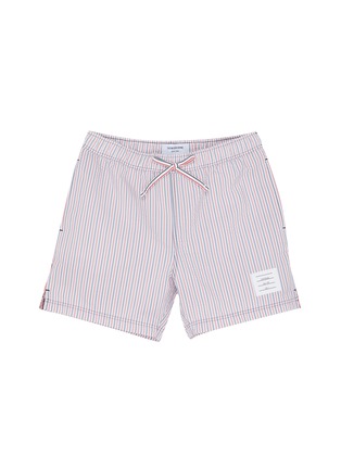 Main View - Click To Enlarge - THOM BROWNE  - Seersucker stripe swimming shorts