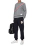 Figure View - Click To Enlarge - THOM BROWNE  - Embroidered Patch Cotton Sweatpants