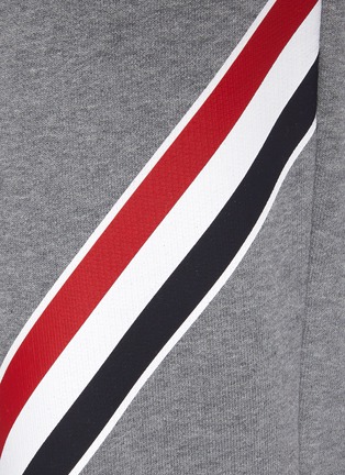  - THOM BROWNE  - Diagonal Tricolour Stripe Cotton Jogger Pants