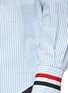  - THOM BROWNE  - Grosgrain Stripe Cuff Seersucker Shirt