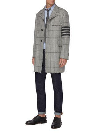 Figure View - Click To Enlarge - THOM BROWNE  - Four bar stripe oxford shirt