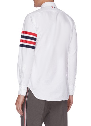 Back View - Click To Enlarge - THOM BROWNE  - Tricolour four bar armband oxford shirt
