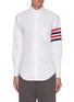 Main View - Click To Enlarge - THOM BROWNE  - Tricolour four bar armband oxford shirt