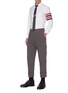 Figure View - Click To Enlarge - THOM BROWNE  - Tricolour four bar armband oxford shirt