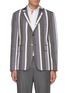 Main View - Click To Enlarge - THOM BROWNE  - Multi-coloured stripe single-breasted blazer