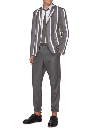 Figure View - Click To Enlarge - THOM BROWNE  - Multi-coloured stripe single-breasted blazer