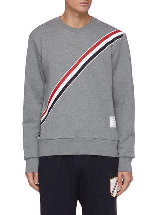Main View - Click To Enlarge - THOM BROWNE  - Diagonal Grosgrain Stripe Sweatshirt