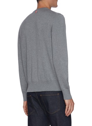Back View - Click To Enlarge - THOM BROWNE  - Four Bar Stripe Merino Wool Sweater