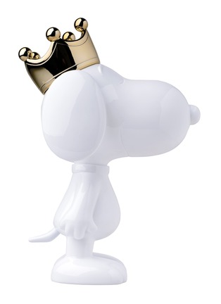 Main View - Click To Enlarge - LEBLON DELIENNE - Life-Size Snoopy Crown Sculpture — Glossy White/Gold Chrome