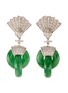 Main View - Click To Enlarge - SAMUEL KUNG - Diamond jade 18k white gold hoop earrings