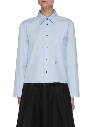 Main View - Click To Enlarge - BARENA - 'Ursula Bagio' Cotton Poplin Crop Shirt