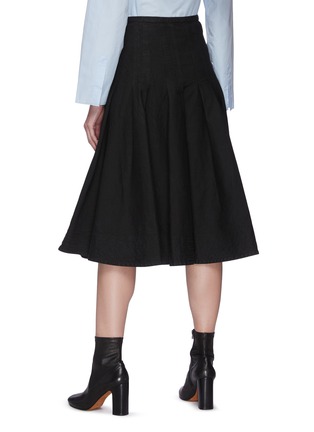 Back View - Click To Enlarge - BARENA - 'Dacia Gassa' Pleat Cotton Midi Skirt