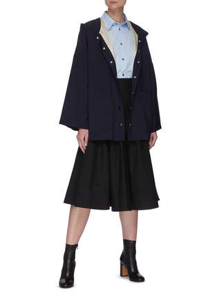 Figure View - Click To Enlarge - BARENA - 'Dacia Gassa' Pleat Cotton Midi Skirt