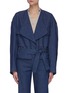 Main View - Click To Enlarge - BARENA - 'Melina Frusta' Belted Denim Wrap Jacket