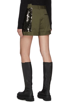 Back View - Click To Enlarge - MONSE - Sequin panelled shorts