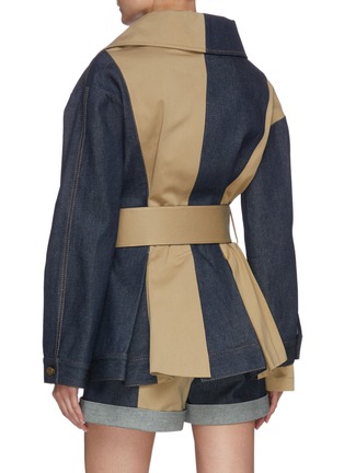 Back View - Click To Enlarge - MONSE - Belted trench and denim jacket