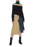 Figure View - Click To Enlarge - MONSE - Crooked denim-twill panelled skirt