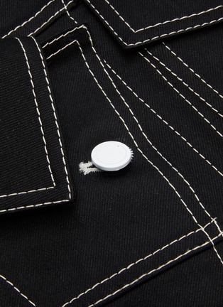  - MONSE - Contrast Seam Asymmetric Off-shoulder Denim Jacket