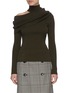Main View - Click To Enlarge - MONSE - Shoulder Cut-out Drape Turtleneck Sweater