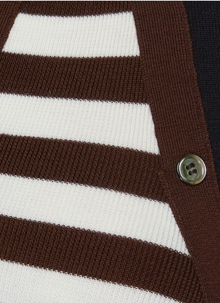  - MONSE - Asymmetric Stripe Panel Merino Wool Cardigan