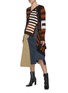 Figure View - Click To Enlarge - MONSE - Asymmetric Stripe Panel Merino Wool Cardigan