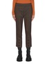 Main View - Click To Enlarge - MONSE - Plaid print buttoned hem tailored pants