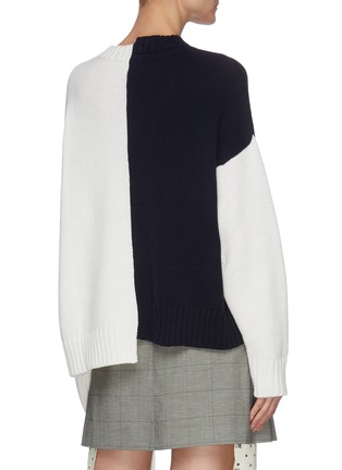 Back View - Click To Enlarge - MONSE - Crooked M merino wool sweater