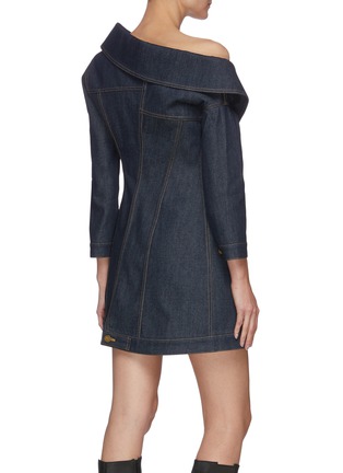 Back View - Click To Enlarge - MONSE - Crooked denim dress