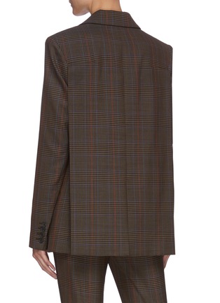 Back View - Click To Enlarge - MONSE - Plaid print double breasted blazer