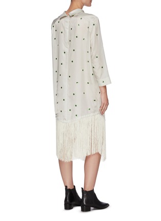 Back View - Click To Enlarge - TOGA ARCHIVES - Fringe Hem Jewel Embellished Reverse Shirt Dress
