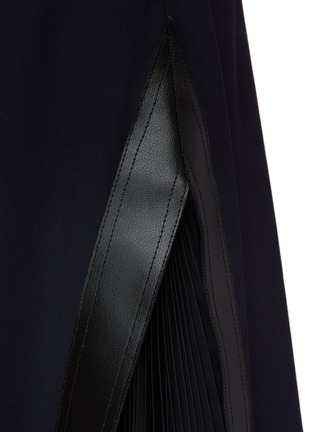Detail View - Click To Enlarge - TOGA ARCHIVES - Belted leather panel waist wool midi skirt