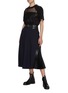 Figure View - Click To Enlarge - TOGA ARCHIVES - Belted leather panel waist wool midi skirt