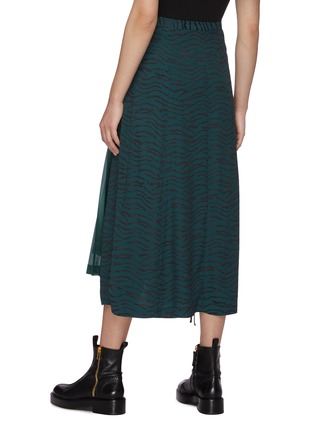 Back View - Click To Enlarge - TOGA ARCHIVES - Animal Print Pleat Panel Retractable Hem Midi Skirt