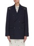 Main View - Click To Enlarge - TOGA ARCHIVES - Leather Patch Double Breast Wool Blazer