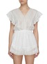 Main View - Click To Enlarge - ISABEL MARANT ÉTOILE - Embroidered V-neck Cotton Playsuit
