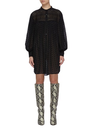Main View - Click To Enlarge - ISABEL MARANT ÉTOILE - 'Tilalia' Embroidered Sheer Cotton Mini Dress