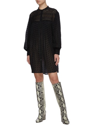 Figure View - Click To Enlarge - ISABEL MARANT ÉTOILE - 'Tilalia' Embroidered Sheer Cotton Mini Dress