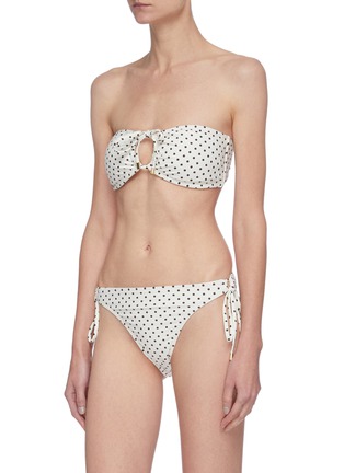 Figure View - Click To Enlarge - PEONY - Biscotti Print Side Tie Bikini Bottom