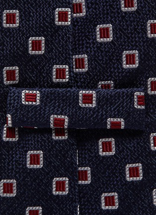 Detail View - Click To Enlarge - STEFANOBIGI MILANO - Contrasting square dots silk tie