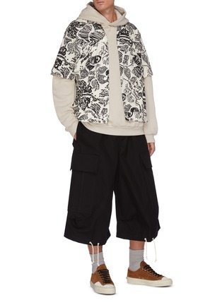 Figure View - Click To Enlarge - MARNI - Floral Print Logo Cotton Hoodie