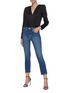 Figure View - Click To Enlarge - L'AGENCE - 'BRENDA' V Neck Puff Sleeve Bodysuit