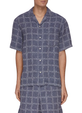 Main View - Click To Enlarge - JW ANDERSON - Logo grid camp collar shirt