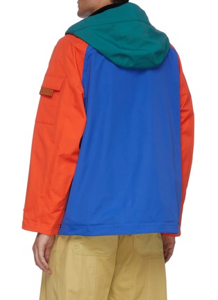 Back View - Click To Enlarge - JW ANDERSON - Colourblock Patch Pocket Nylon Hood Jacket