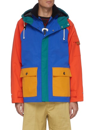 Main View - Click To Enlarge - JW ANDERSON - Colourblock Patch Pocket Nylon Hood Jacket