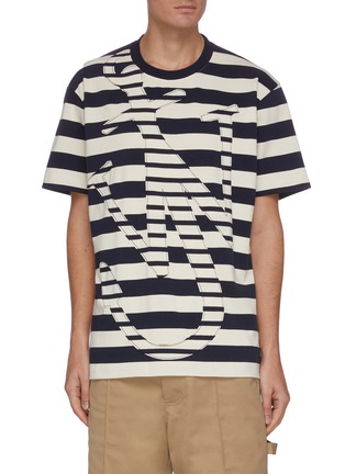 Main View - Click To Enlarge - JW ANDERSON - Striped oversize anchor T-shirt