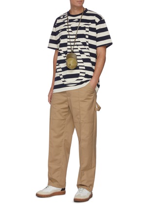 Figure View - Click To Enlarge - JW ANDERSON - Striped oversize anchor T-shirt