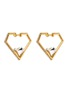 Main View - Click To Enlarge - INSANE - HIDE AND SEEK' Zirconia Sterling Silver Heart Hoop Earrings
