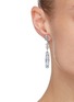 Front View - Click To Enlarge - INSANE - LISTEN' Asymmetric Embellished Sterling Silver Drop Earrings