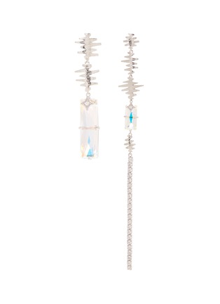 Main View - Click To Enlarge - INSANE - LISTEN' Asymmetric Embellished Sterling Silver Drop Earrings