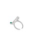 Detail View - Click To Enlarge - INSANE - LISTEN' Faux Emerald Charm Sterling Silver Ring